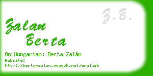 zalan berta business card